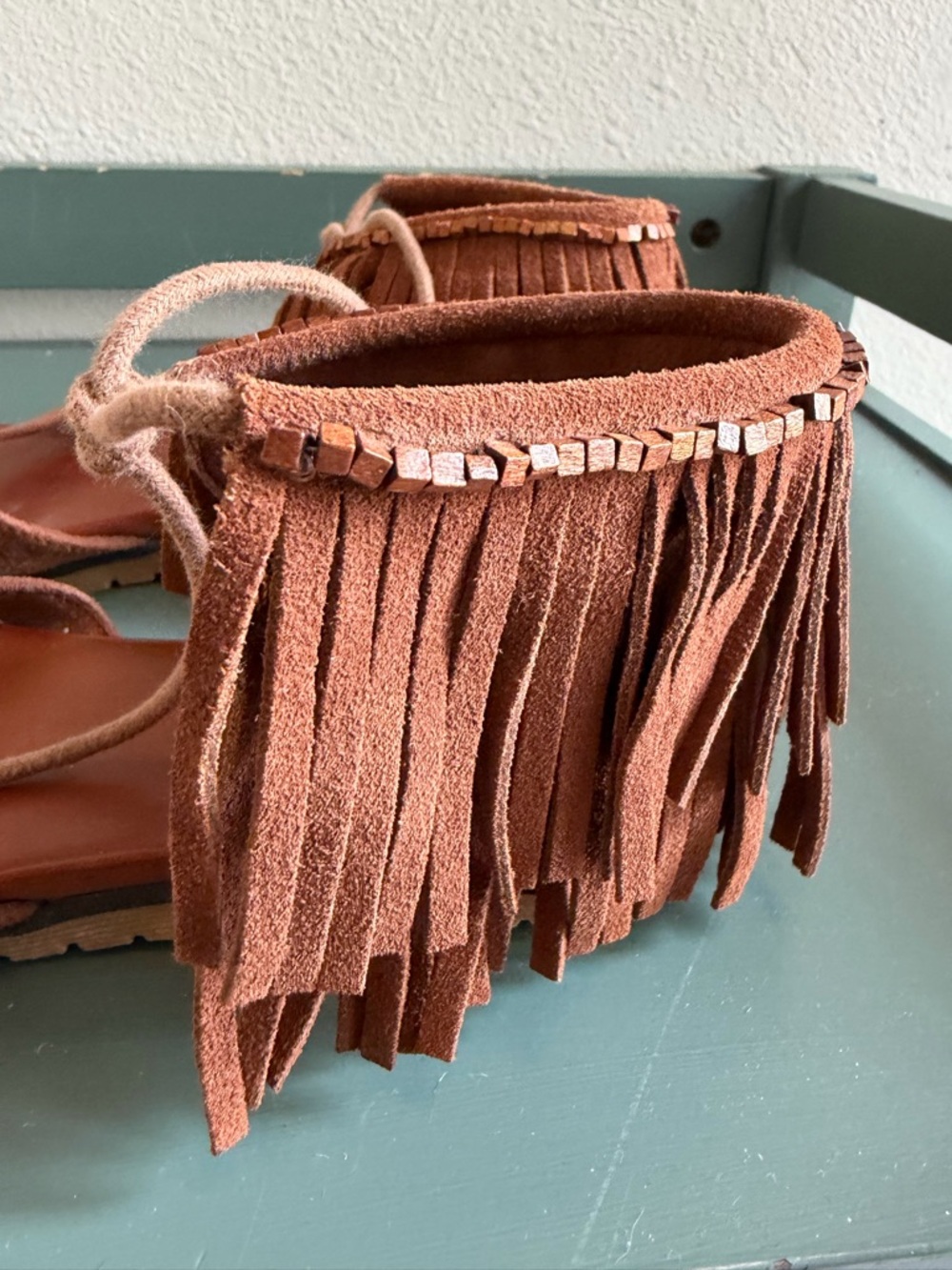MIA Cinnamon Suede Fringe Sandals Festival Bohemian - Picture 6 of 8